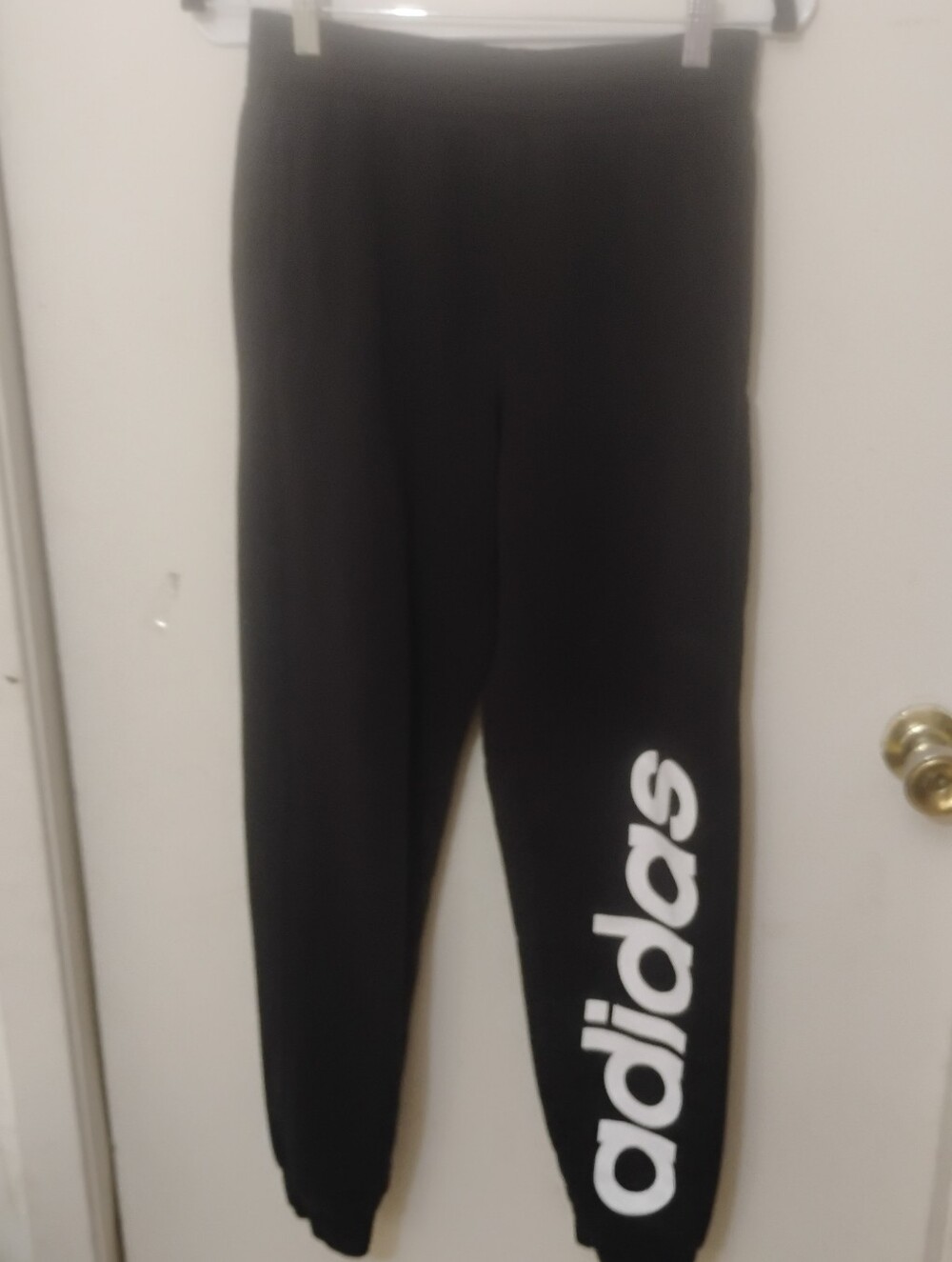 adidas Black Jogger Sweatpants with White Logo